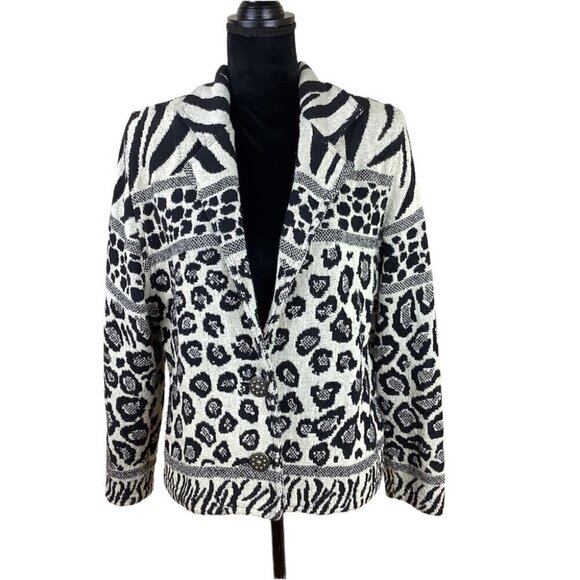 VINTAGE TAPESTRY ANIMAL PRINT PAINTED PONY BLAZER - Picture 1 of 10